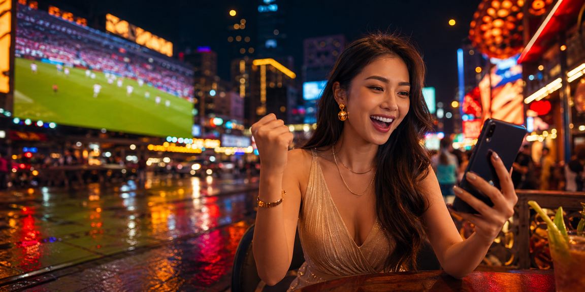 Pengguna Malaysia mengakses platform kasino dalam talian vf3i melalui telefon di Kuala Lumpur
